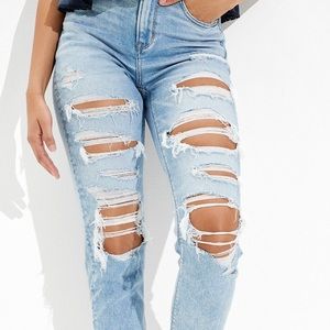 AE Stretch Ripped Mom Jean